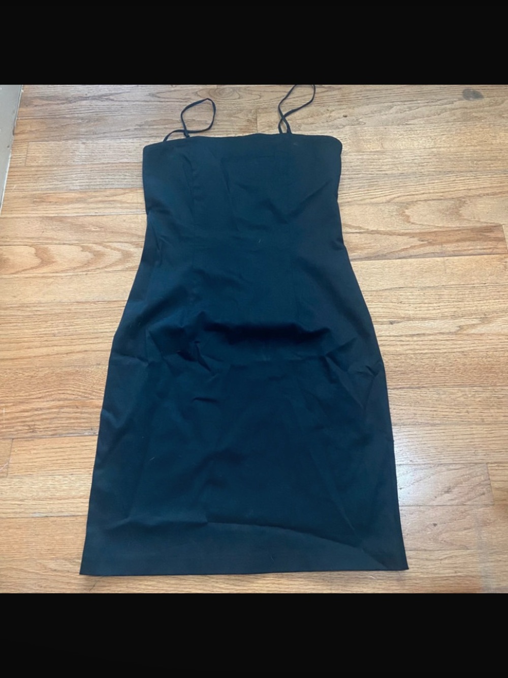 Vintage 90s Benetton Women’s S Small black spaghetti strap mini dress